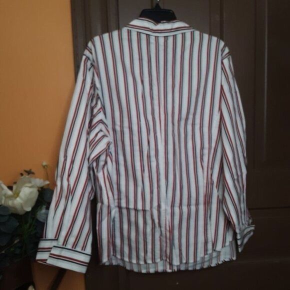 Jones New York Women's Button Down Shirt size 3X Red Stripes - Picture 3 of 10